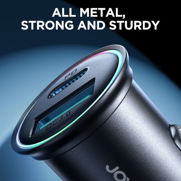 JOYROOM JR-CCN04 60W PD+QC3.0 Mini Metal Car Charger (Black) - Image 5
