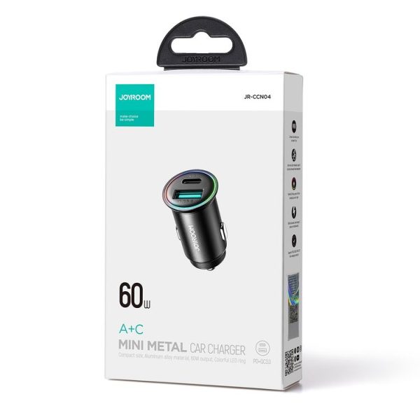 JOYROOM JR-CCN04 60W PD+QC3.0 Mini Metal Car Charger (Black) - Image 7