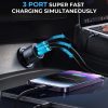 JOYROOM JR-CCN07 120W Dual PD+QC3.0 3-Port Car Charger (Dark Gray) - Image 3