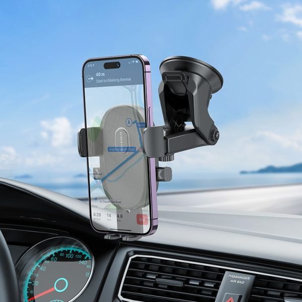 Borofone BH93 Grand One-button Center Console Car Holder (Black) - Image 7