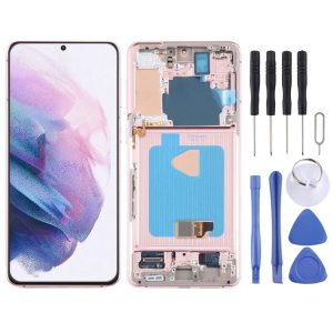 Samsung Galaxy S21+ 5G SM-G996B 6.67 inch 6.67 inch OLED LCD Screen Digitizer Full Assembly with Frame (Pink)