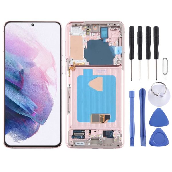 Samsung Galaxy S21+ 5G SM-G996B 6.67 inch 6.67 inch OLED LCD Screen Digitizer Full Assembly with Frame (Pink)