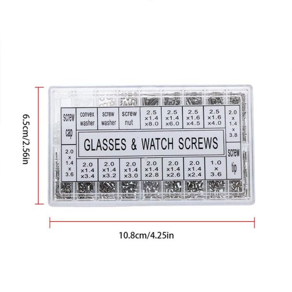 1000pcs Box Watch Glasses Repair Screw Set - Image 2
