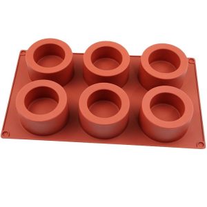 6 Cups Muffin Cake Cup Mold Baking Mold (Brick Red)