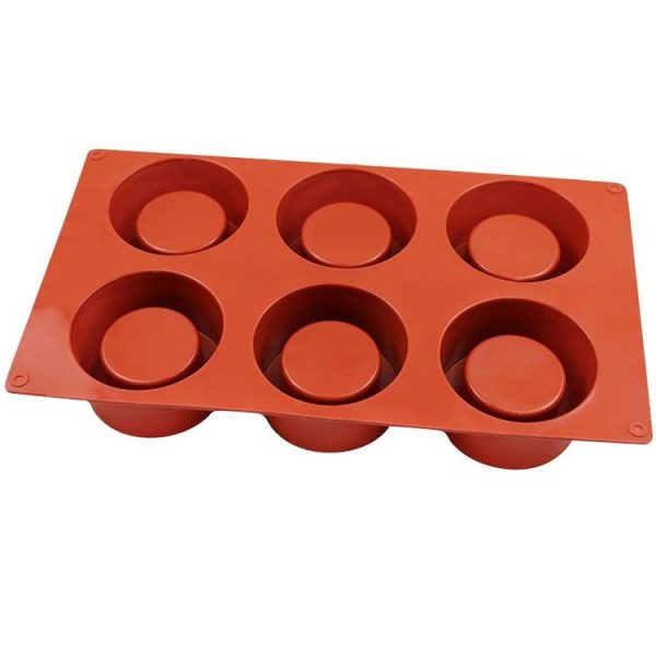 6 Cups Muffin Cake Cup Mold Baking Mold (Brick Red) - Image 2