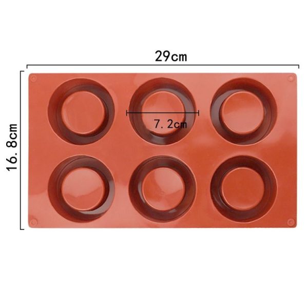 6 Cups Muffin Cake Cup Mold Baking Mold (Brick Red) - Image 3