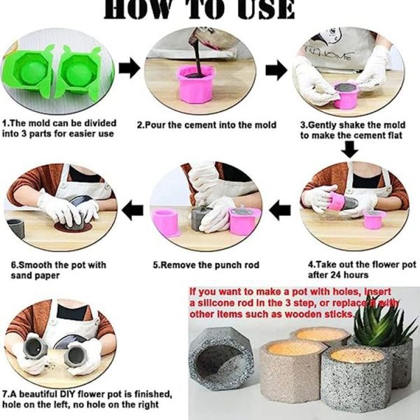 3 Cups Love Ice Tray Silicone Mold Succulent Plaster Mold, Random Color Delivery - Image 6