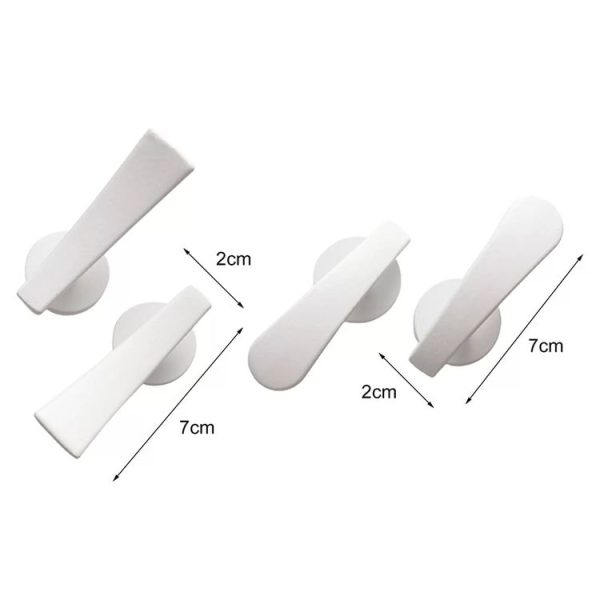 1pair Thickened Curved Hook Flat Hook Door Handle Hook Free Punch Free Installation Curtain Wall Hook (White) - Image 2