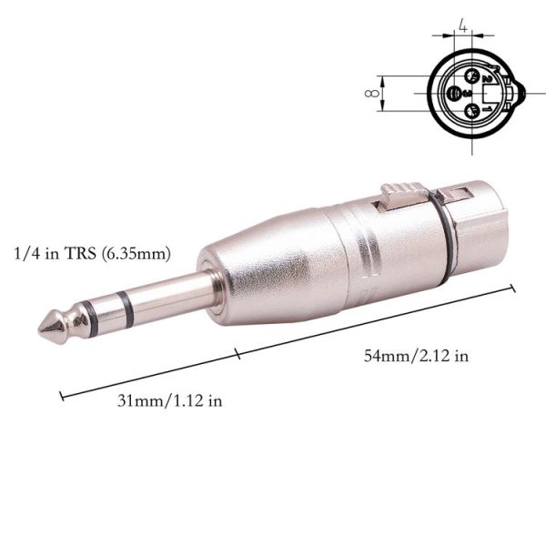 LZ1179 6.35mm 1 / 4 TRS Male to XLR 3pin Female Adapter - Image 4