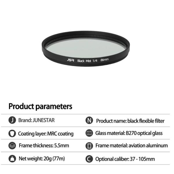 JSR Black Mist Filter Camera Lens Filter, Size: 43mm (1 / 8 Filter) - Image 7