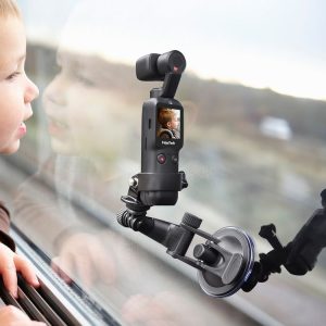 DJI OSMO Feiyu Pocket STARTRC Pocket Camera Body Expansion Accessories Glass Car Suction Cup Holder (Black)