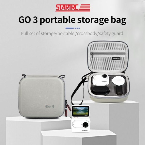 Insta360 GO 3 / GO 3S STARTRC Portable PU Storage Box Case (Grey) - Image 2