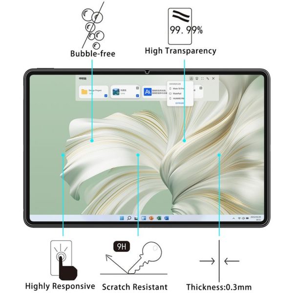 Huawei MateBook E 2023 2pcs 9H 0.3mm Explosion-proof Tempered Glass Film - Image 3