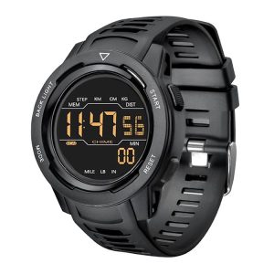 SPOVAN P100 LED Luminous Pedometer Multifunctional Sports Electronic Watch (Black)