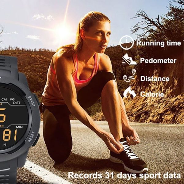 SPOVAN P100 LED Luminous Pedometer Multifunctional Sports Electronic Watch (Black) - Image 6