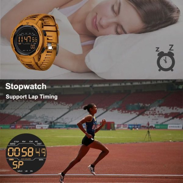 SPOVAN P100 LED Luminous Pedometer Multifunctional Sports Electronic Watch (Black) - Image 7