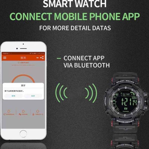 SPOVAN PR2 Men Multifunctional Waterproof Bluetooth Smart Electronic Watch (Black) - Image 9