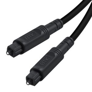 1m EMK OD4.0mm Square Port to Square Port Digital Audio Speaker Optical Fiber Connecting Cable (Black)