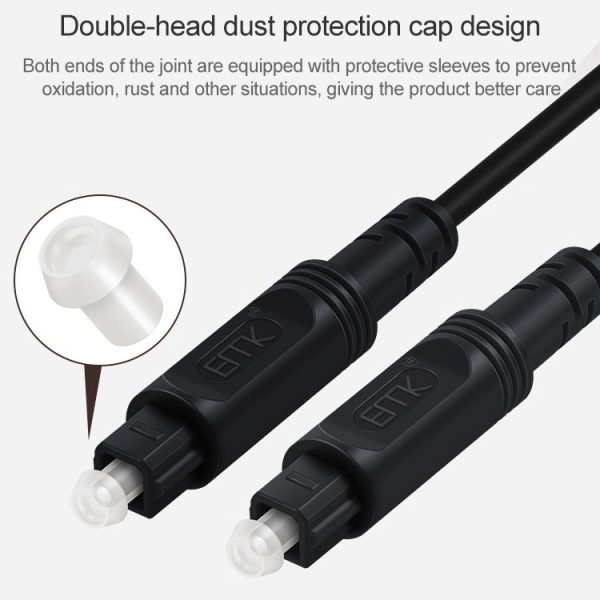 1.5m EMK OD4.0mm Square Port to Square Port Digital Audio Speaker Optical Fiber Connecting Cable (Black) - Image 8