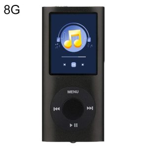 1.8 inch TFT Screen Metal MP4 Player With 8G TF Card+Earphone+Cable (Black)