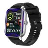 F12 2.02 inch Curved Screen Smart Watch Supports Voice Call / Blood Sugar Detection (Silver + Black)