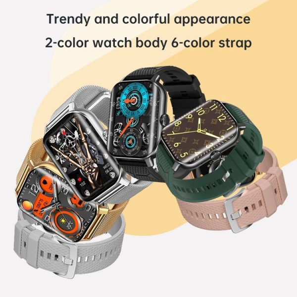F12 2.02 inch Curved Screen Smart Watch Supports Voice Call / Blood Sugar Detection (Silver + Black) - Image 4