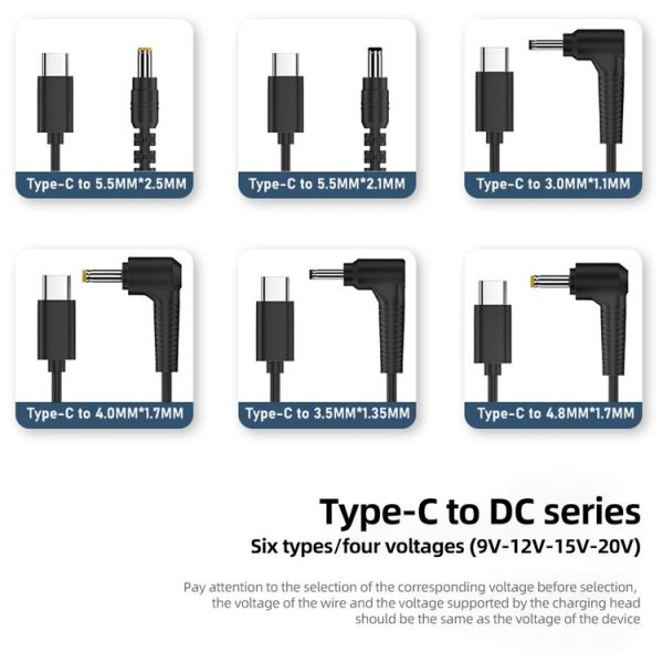9V 4.8 x 1.7mm DC Power to Type-C Adapter Cable - Image 2