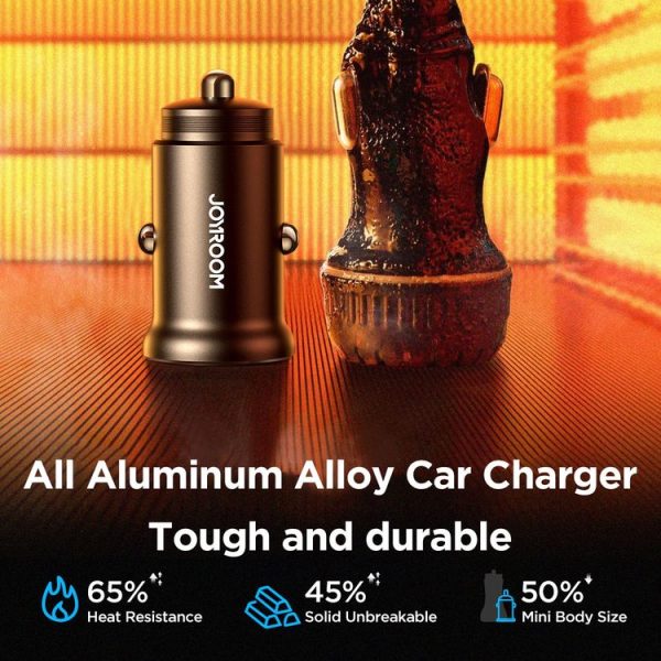 JOYROOM JR-CCN05 30W PD+QC3.0 Mini Metal Car Charger (Black) - Image 7