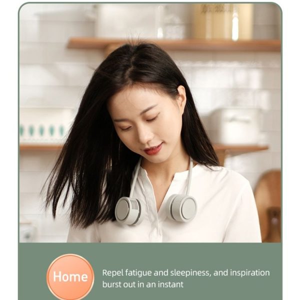 DQ209 Portable Hanging Neck Mute Aroma Diffuser Small Fan (Green) - Image 2