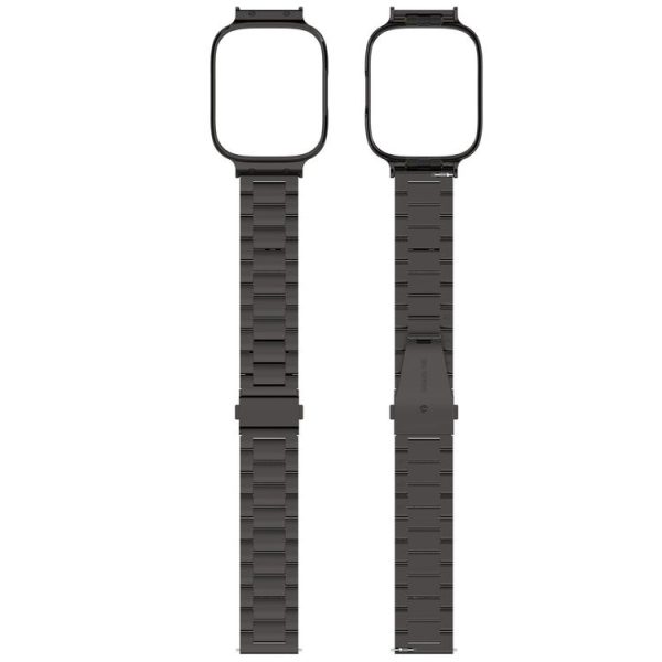 Redmi Watch 3 Lite / Watch 3 Active 2 in 1 Three-bead Metal Watch Band with Watch Frame (Black) - Image 5