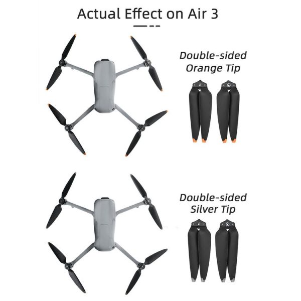 DJI Air 3 Sunnylife 8747F Low Noise Quick-release Propellers, Style: 1 Pair Orange Tip - Image 6