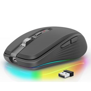 HXSJ M303 2400DPI Dual Mode 2.4GHz + Bluetooth 5.1 Wireless Mouse (Black)