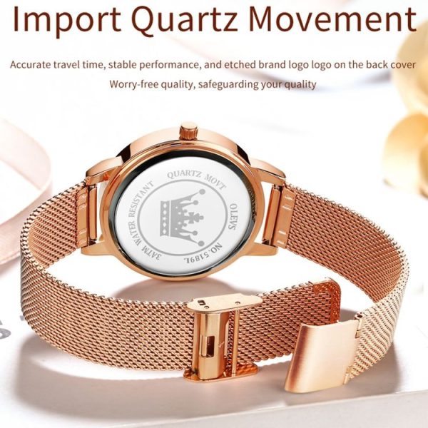 OLEVS 5189 Women Heart Shape Waterproof Quartz Watch (Red) - Image 10
