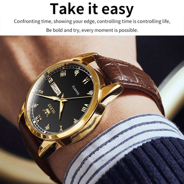 OLEVS 6896 Men Multifunctional Luminous Waterproof Quartz Watch (Black) - Image 6