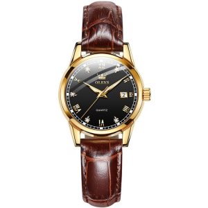 OLEVS 6896 Women Multifunctional Luminous Waterproof Quartz Watch (Black)