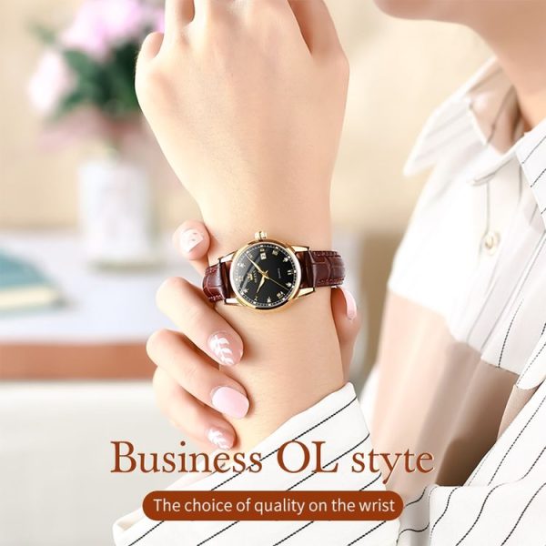OLEVS 6896 Women Multifunctional Luminous Waterproof Quartz Watch (Black) - Image 2
