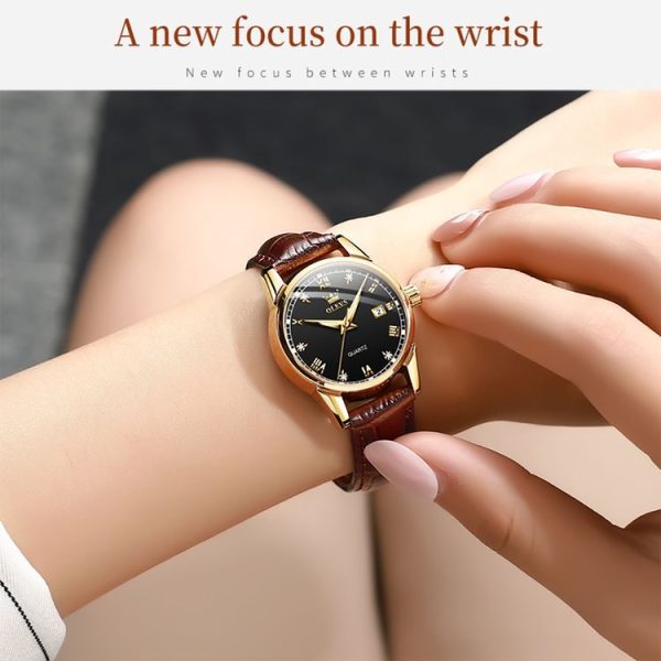 OLEVS 6896 Women Multifunctional Luminous Waterproof Quartz Watch (Black) - Image 5