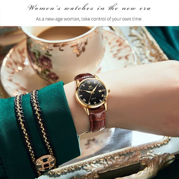 OLEVS 6896 Women Multifunctional Luminous Waterproof Quartz Watch (Black) - Image 6