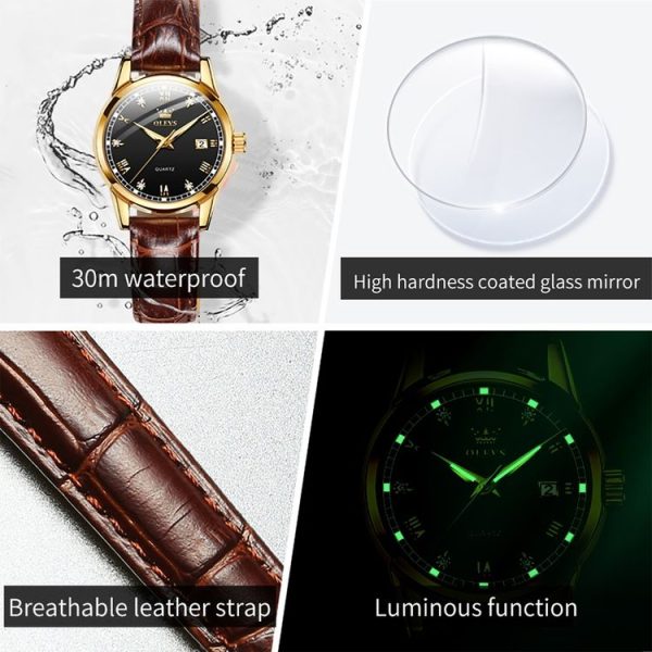 OLEVS 6896 Women Multifunctional Luminous Waterproof Quartz Watch (Black) - Image 9