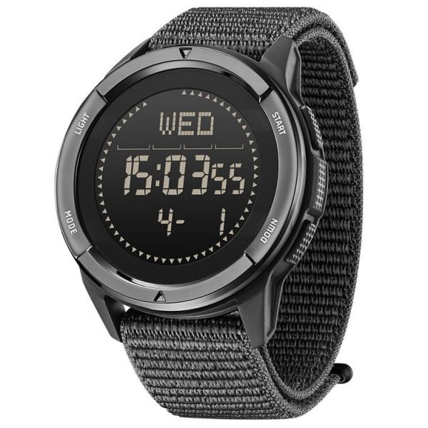 NORTH EDGE ALPS Outdoor Waterproof Men Carbon Fiber Digital Nylon Strap Smart Sports Watch (Black)