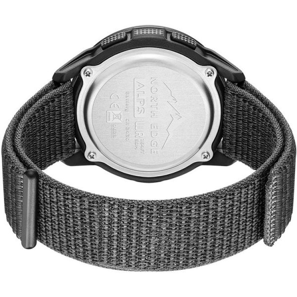 NORTH EDGE ALPS Outdoor Waterproof Men Carbon Fiber Digital Nylon Strap Smart Sports Watch (Black) - Image 3