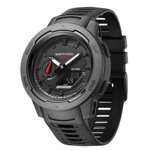 NORTH EDGE MARS3 Outdoor Waterproof Men Carbon Fiber Electronic Sports Watch (Black)