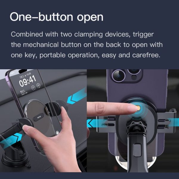 TOTU DCTS-019 Ming Series Car Holder, Air-outlet Version (Translucent Black) - Image 4