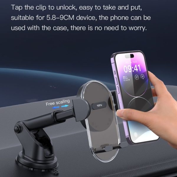 TOTU DCTS-019 Ming Series Car Holder, Air-outlet Version (Translucent Black) - Image 8