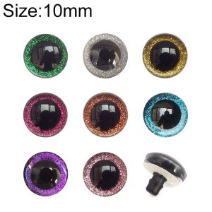100pcs Resin Three-dimensional Animal Artificial Eye Plastic Plush Toy Accessories, Size: 10mm (Colors Shipped Randomly)