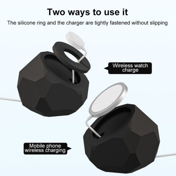 Diamond-shaped 2 in 1 Wireless Charging Silicone Base (Pink) - Image 3