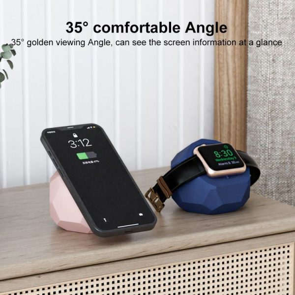 Diamond-shaped 2 in 1 Wireless Charging Silicone Base (Pink) - Image 4