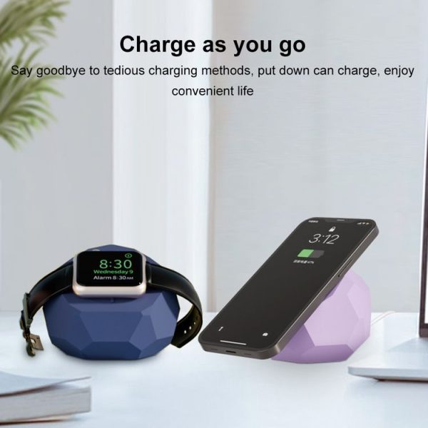Diamond-shaped 2 in 1 Wireless Charging Silicone Base (Pink) - Image 5