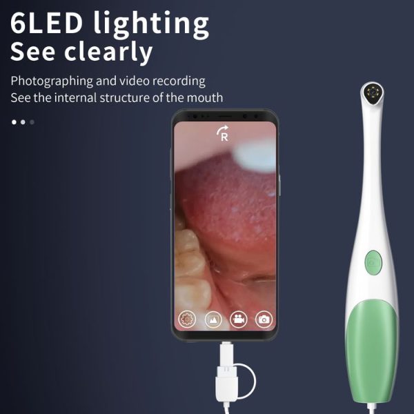 AN109 6LEDs 1080P 3 in 1 Visible Oral Endoscope (Green) - Image 4