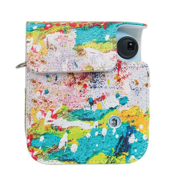 FUJIFILM instax mini 12 Painted Full Body Leather Case Camera Bag with Strap (Abstract Painting) - Image 3